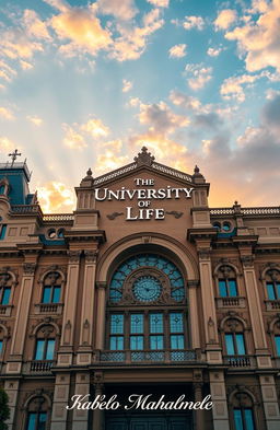 A stunning architectural view of a grand university building, showcasing intricate details and a majestic facade