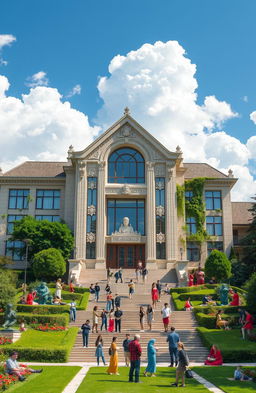An extraordinary university building that symbolizes the concept of 'The University of Life'