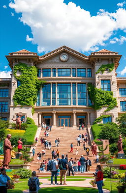 An extraordinary university building that symbolizes the concept of 'The University of Life'