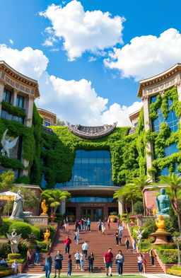 An extraordinary university building that symbolizes the concept of 'The University of Life'