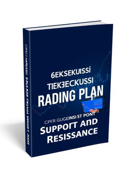 A book cover design for an ebook titled 'Cara Eksekusi Trading Plan Menggunakan Support and Resistance'