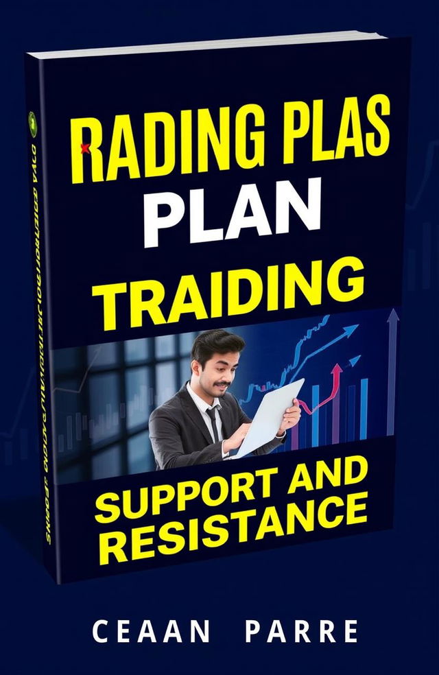 A book cover design for an ebook titled 'Cara Eksekusi Trading Plan Menggunakan Support and Resistance'