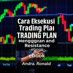 An eBook cover design for 'Cara Eksekusi Trading Plan Menggunakan Support and Resistance'