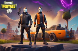 A 32k HD digital art image featuring Michael Myers in Fortnite style