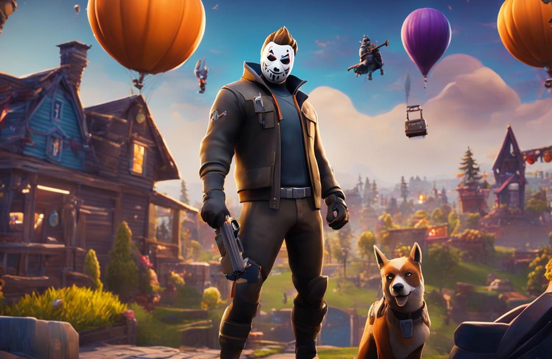 A 32k HD Fortnite-themed wallpaper featuring Michael Myers from Halloween