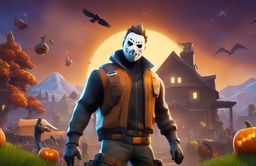 A 32k HD Fortnite-themed wallpaper featuring Michael Myers from Halloween