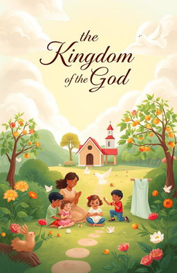 A book cover illustration depicting the theme of a Christian family as a mini version of the Kingdom of God