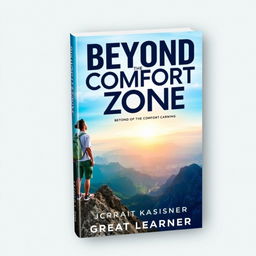 A visually striking book cover for the title 'Beyond the Comfort Zone' by Great Learner