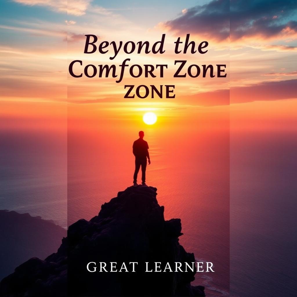 A captivating book cover for the title 'Beyond the Comfort Zone' by Great Learner