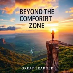 An inspiring book cover design for 'Beyond the Comfort Zone' by Great Learner