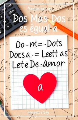 The cover of a romantic story titled 'Dos Más Dos Es Igual A Cuatro Letras De Amor'