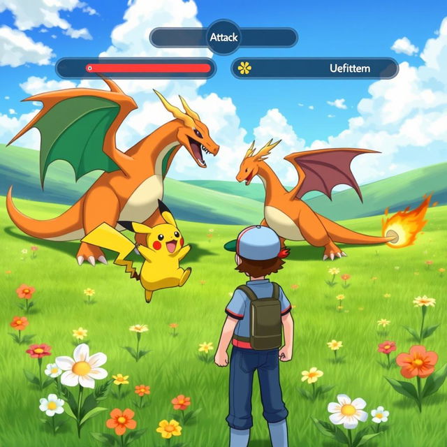 An engaging Pokémon battle scene set in a classic Pokémon game environment