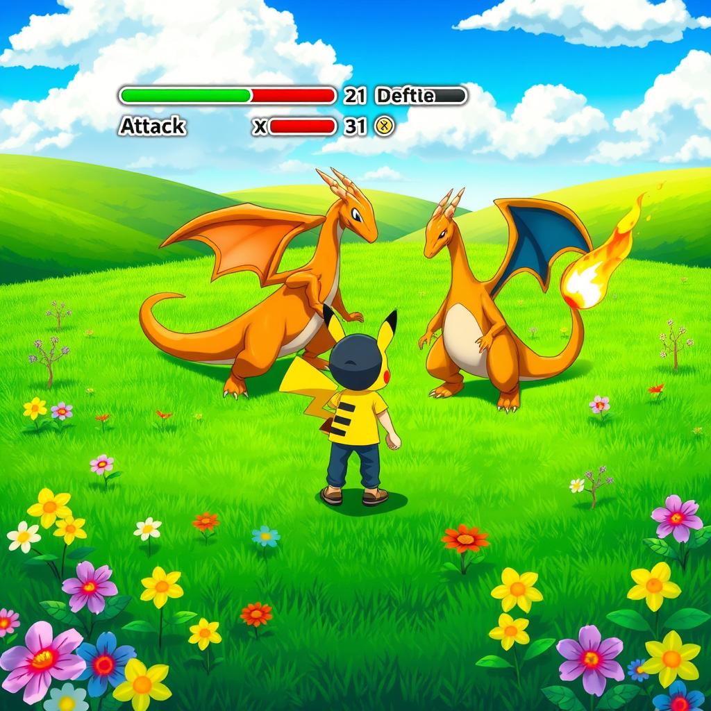 An engaging Pokémon battle scene set in a classic Pokémon game environment