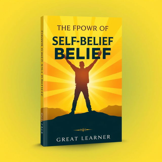 An empowering book cover design for 'The Power of Self-Belief' by Great Learner