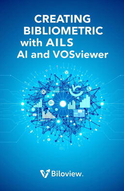 A book cover design for a publication about creating bibliometric articles using AI and VOSviewer