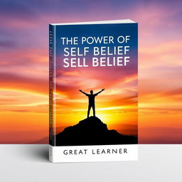 A captivating book cover design for 'The Power of Self-Belief' by Great Learner