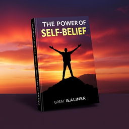 A captivating book cover design for 'The Power of Self-Belief' by Great Learner
