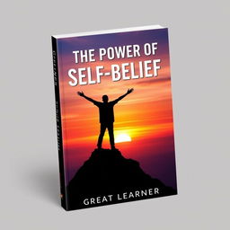 A captivating book cover design for 'The Power of Self-Belief' by Great Learner