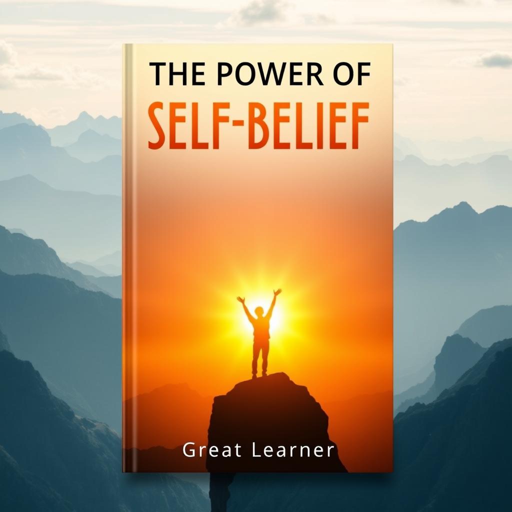 An eye-catching book cover design for 'The Power of Self-Belief' by Great Learner