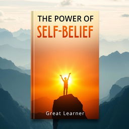 An eye-catching book cover design for 'The Power of Self-Belief' by Great Learner