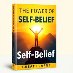 An eye-catching book cover design for 'The Power of Self-Belief' by Great Learner