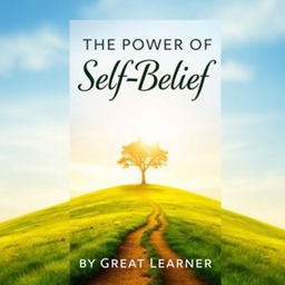 An uplifting book cover design for 'The Power of Self-Belief' by Great Learner