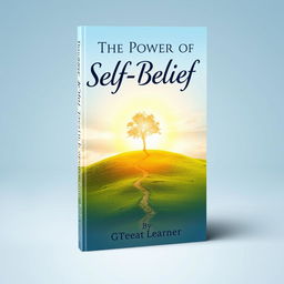 An uplifting book cover design for 'The Power of Self-Belief' by Great Learner