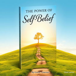 An uplifting book cover design for 'The Power of Self-Belief' by Great Learner