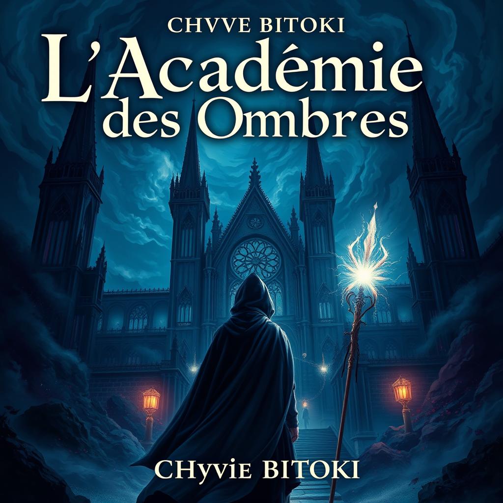 A fantasy novel cover for Chyvie BITOKI's 'L'Académie des Ombres'