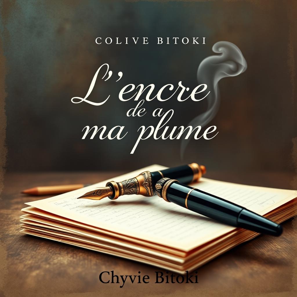 Cover design for a collection of poems by Chyvie Bitoki titled 'L'encre de ma plume'