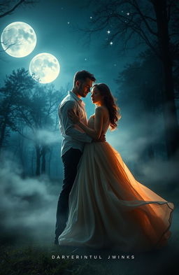 A captivating book cover design featuring a mysterious and romantic atmosphere