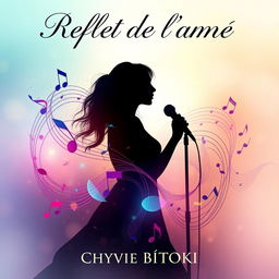 Cover design for a collection of songs titled 'Reflet de l'âme' by Chyvie BITOKI, featuring an artistic representation of reflection and emotion