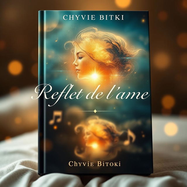 A captivating book cover for a collection of songs by Chyvie Bitoki titled 'Reflet de l'âme'