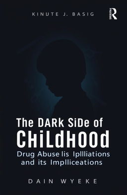 A somber and thought-provoking book cover design showing a shadowy silhouette of a child against a dark background, symbolizing the theme of drug abuse