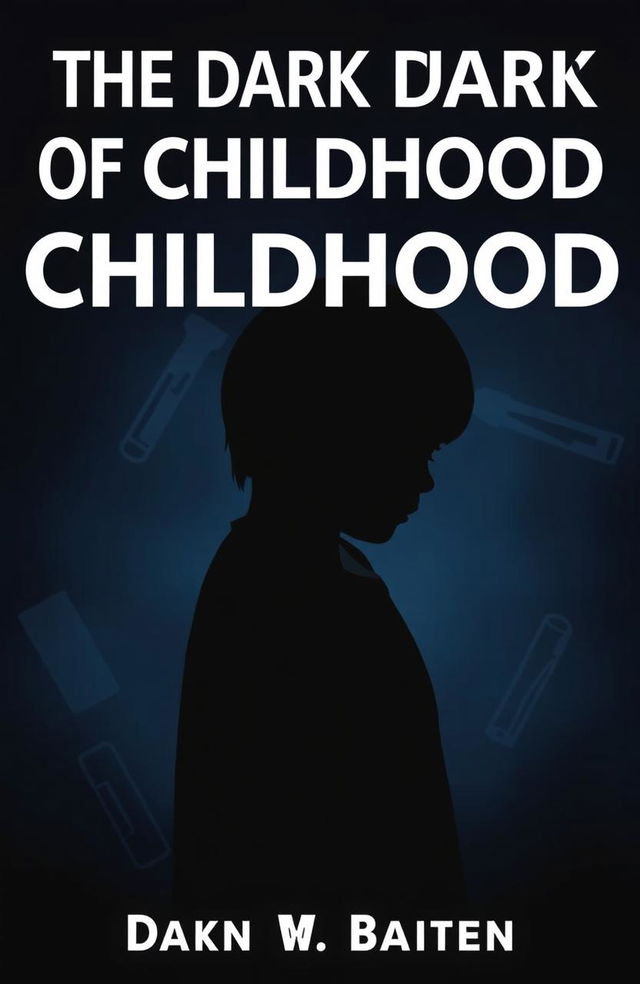 A somber and thought-provoking book cover design showing a shadowy silhouette of a child against a dark background, symbolizing the theme of drug abuse