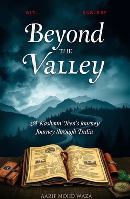 A captivating book cover design representing a Kashmiri boy's travel journey through India, without showing any characters