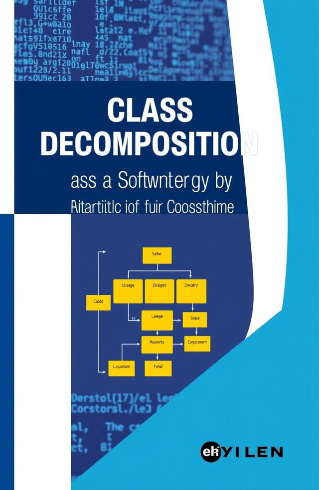 A visually engaging book cover for a software engineering textbook titled 'Class Decomposition as a Strategy to Maintain Quality of Software Internal Structure'