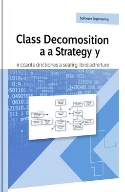 A visually engaging book cover for a software engineering textbook titled 'Class Decomposition as a Strategy to Maintain Quality of Software Internal Structure'