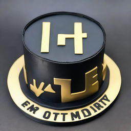 A minimalistic, black Fortnite-inspired birthday cake