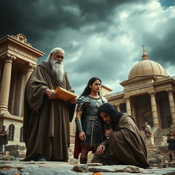 A dramatic scene set in the kingdom of Israel depicting betrayal