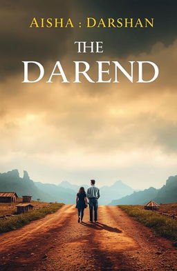 Two paths or roads diverging in the distance, with Aisha and Darshan standing at the crossroads, contemplating their choices