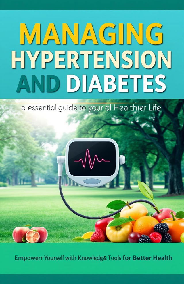 An ebook cover titled 'Managing Hypertension and Diabetes: Your Essential Guide to a Healthier Life