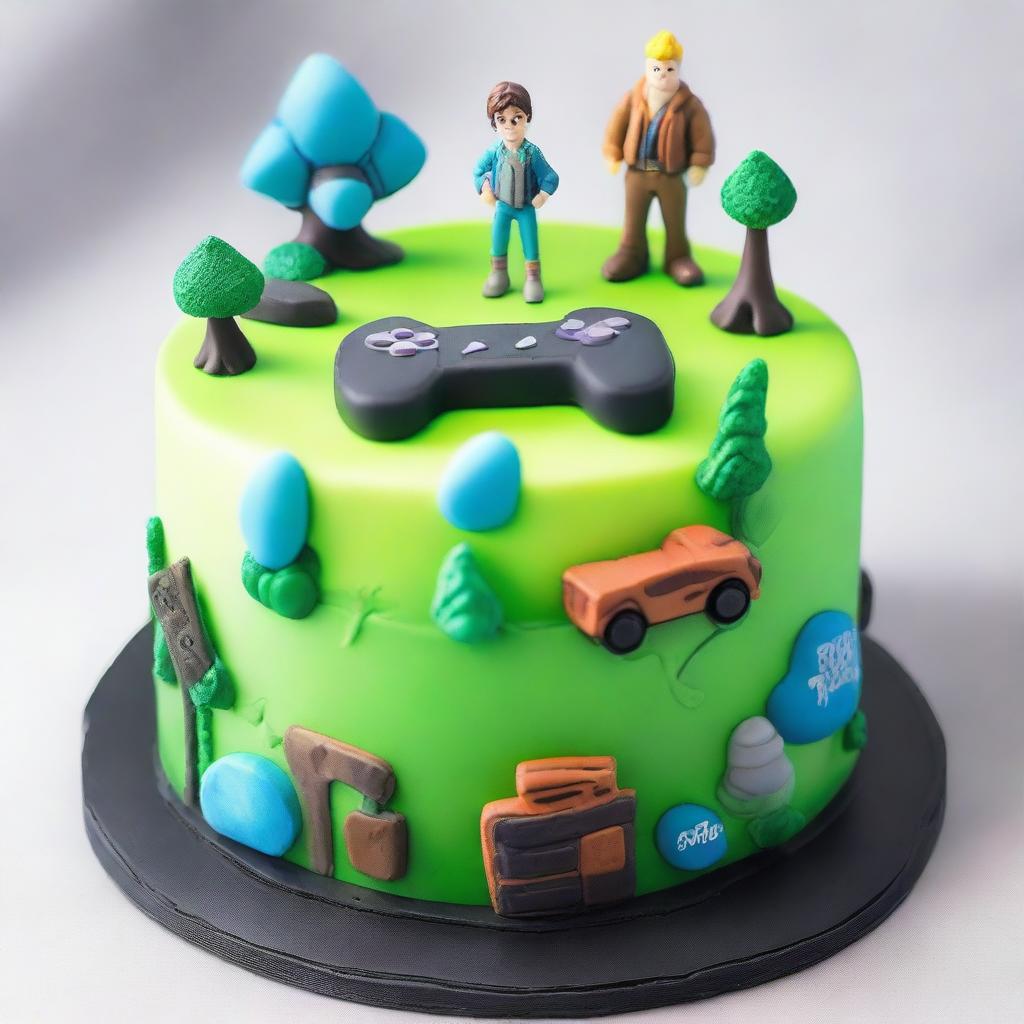 A budget-friendly, easy-to-bake Fortnite-inspired cake