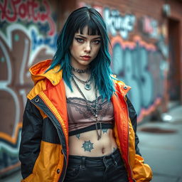 A captivating portrait of Billie Eilish, showcasing her powerful and confident demeanor