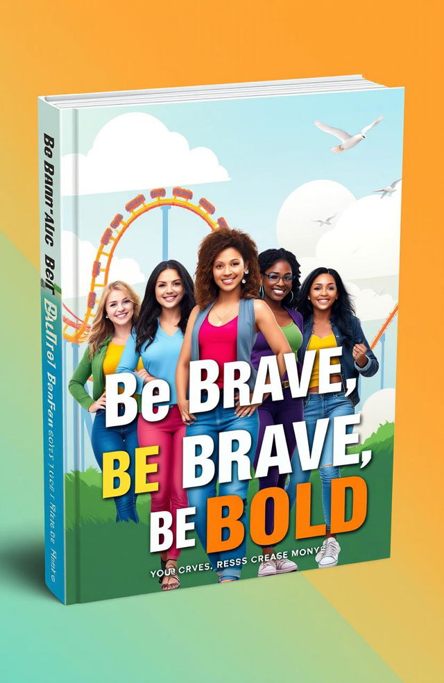 A vibrant, inspiring book cover design that captures the essence of bravery and confidence