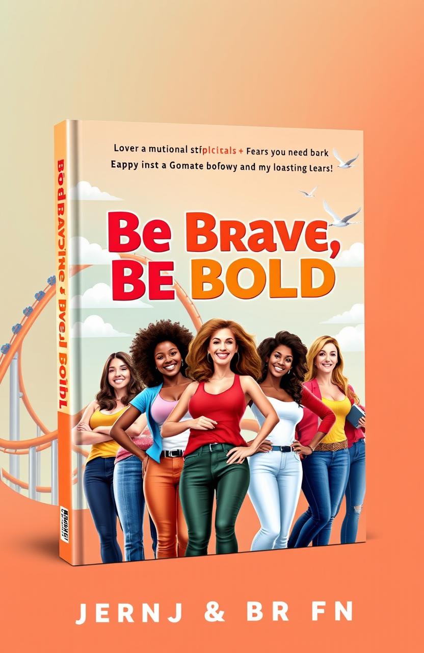 A vibrant, inspiring book cover design that captures the essence of bravery and confidence