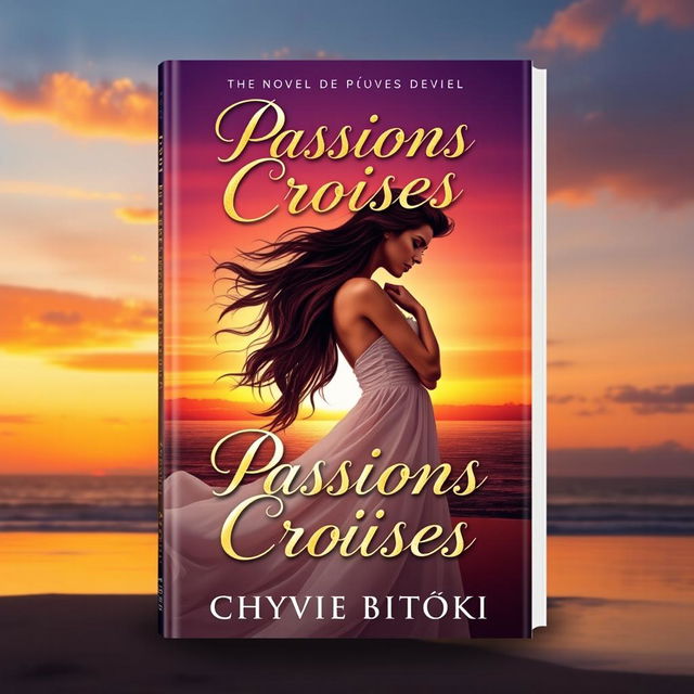 A beautifully designed book cover for a romance novel titled "Passions Croisées" by Chyvie BITOKI