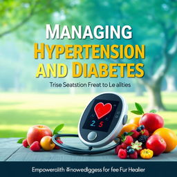An ebook cover titled 'Managing Hypertension and Diabetes: Your Essential Guide to a Healthier Life