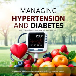 An ebook cover titled 'Managing Hypertension and Diabetes: Your Essential Guide to a Healthier Life