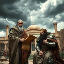 A dramatic scene depicting betrayal in the kingdom of Israel